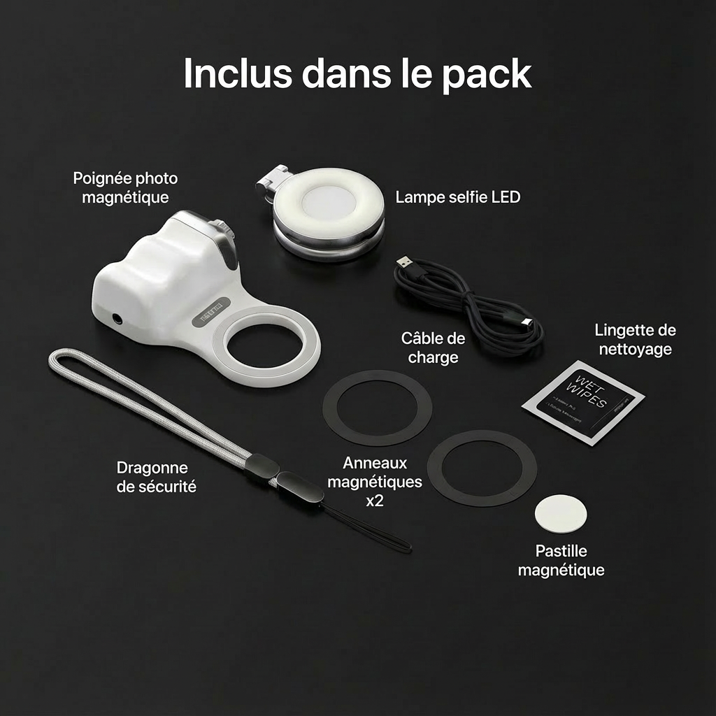 Accessoire photo magnétique pour iPhone – prise en main pro