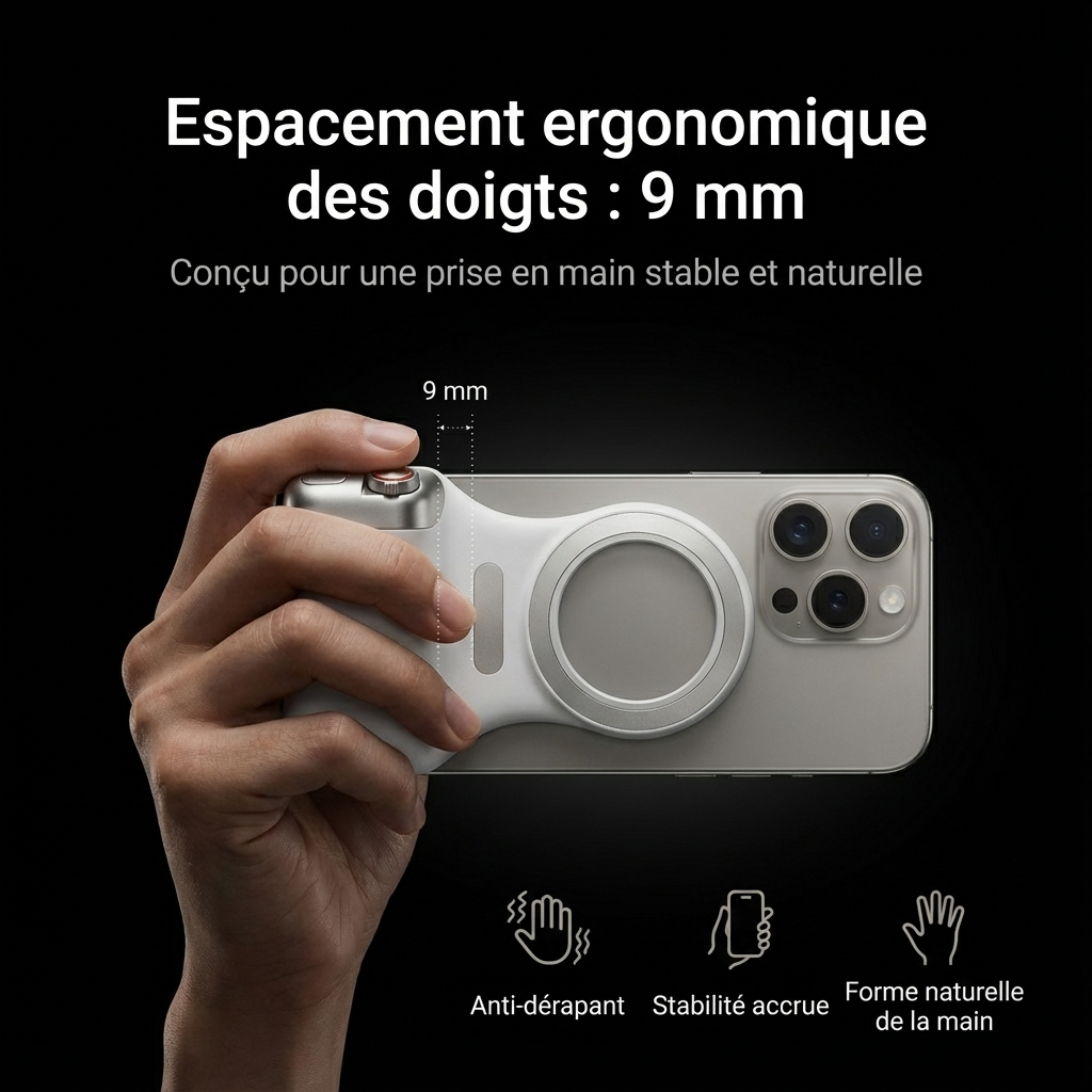 Accessoire photo magnétique pour iPhone – prise en main pro